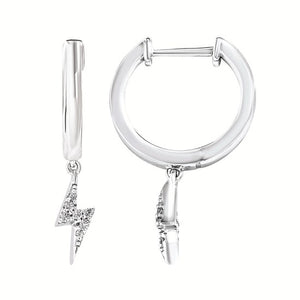 Ostebye Silver Hoops with Lightning Bolts